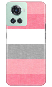 Pink white pattern Mobile Back Case for OnePlus 10R 5G (Design - 55)