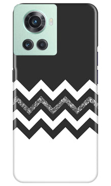 Black white Pattern2Mobile Back Case for OnePlus 10R 5G (Design - 83)