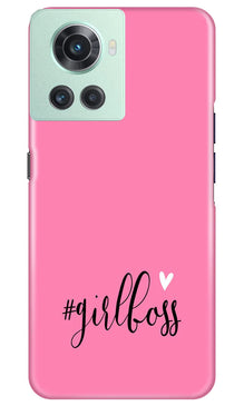 Girl Boss Pink Mobile Back Case for OnePlus 10R 5G (Design - 238)