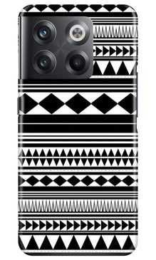 Black white Pattern Mobile Back Case for OnePlus 10T 5G (Design - 5)