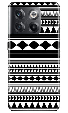 Black white Pattern Mobile Back Case for OnePlus 10T 5G (Design - 5)