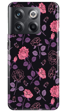Rose Black Background Mobile Back Case for OnePlus 10T 5G (Design - 27)