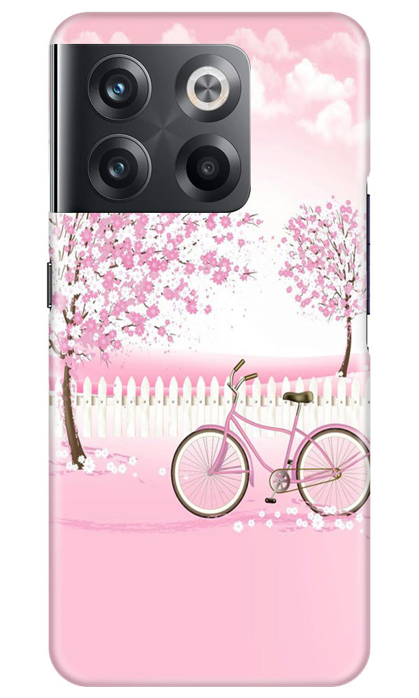 Pink Flowers Cycle Case for OnePlus 10T 5G  (Design - 102)
