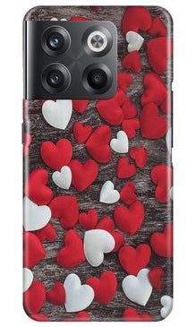 Red White Hearts Mobile Back Case for OnePlus 10T 5G  (Design - 105)