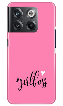 Girl Boss Pink Mobile Back Case for OnePlus 10T 5G (Design - 238)