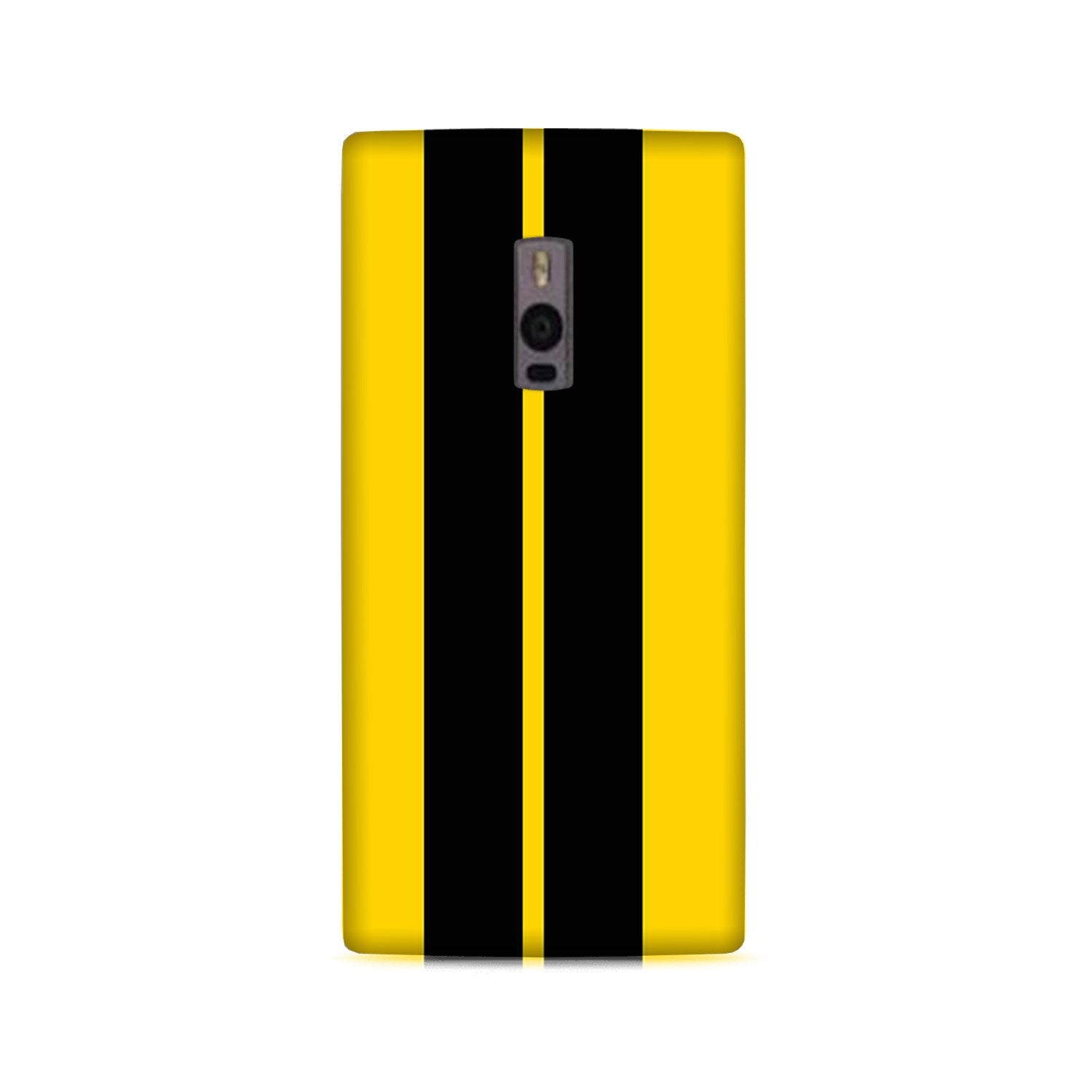 Black Yellow Pattern Mobile Back Case for OnePlus 2   (Design - 377)