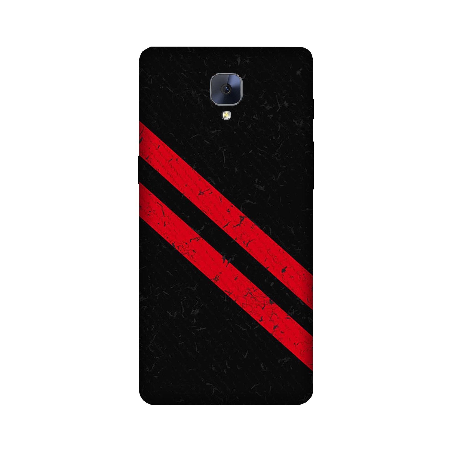 Black Red Pattern Mobile Back Case for OnePlus 3 / 3T   (Design - 373)