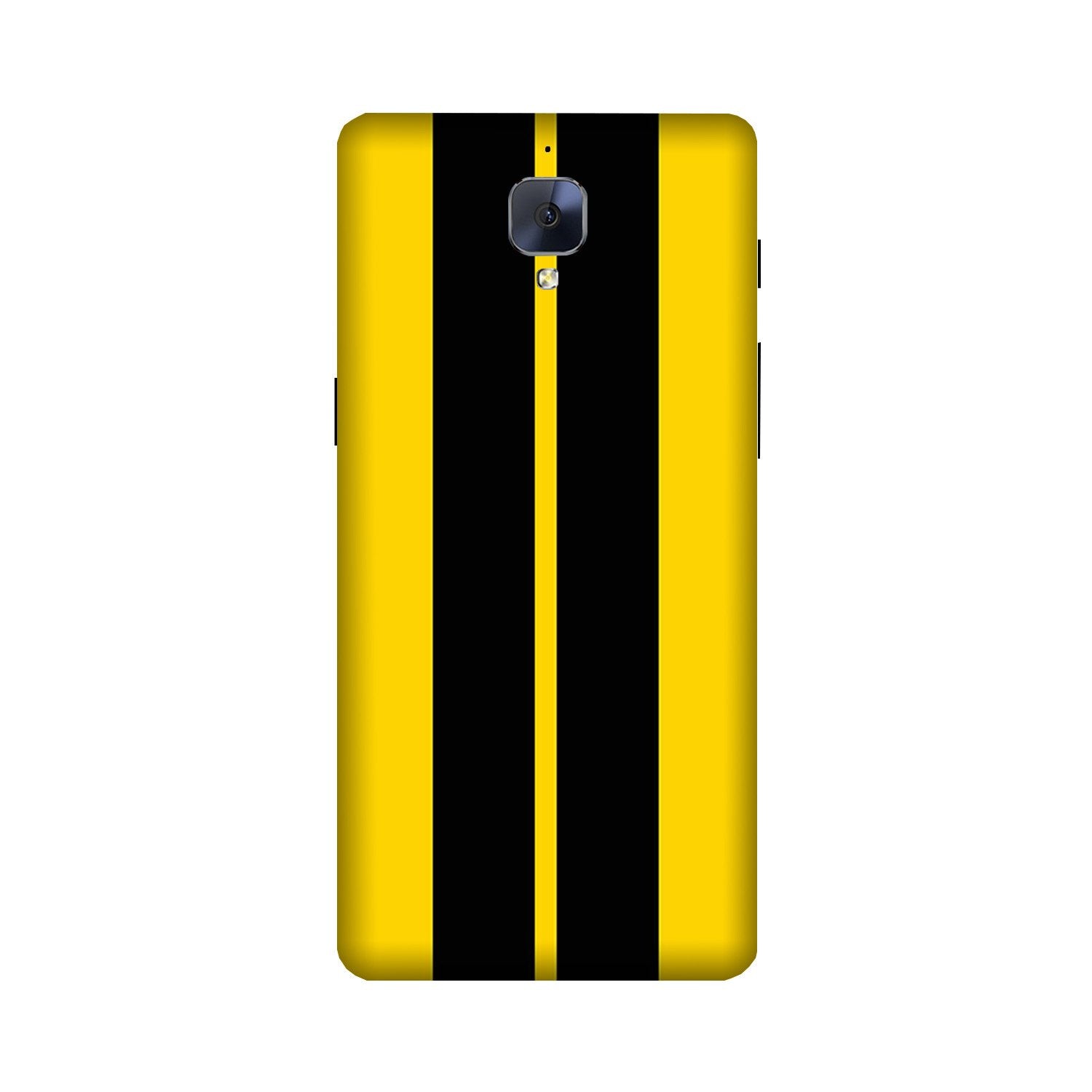 Black Yellow Pattern Mobile Back Case for OnePlus 3 / 3T   (Design - 377)