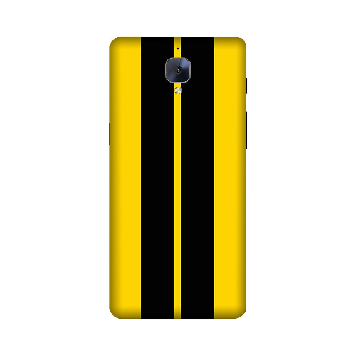 Black Yellow Pattern Mobile Back Case for OnePlus 3 / 3T   (Design - 377)