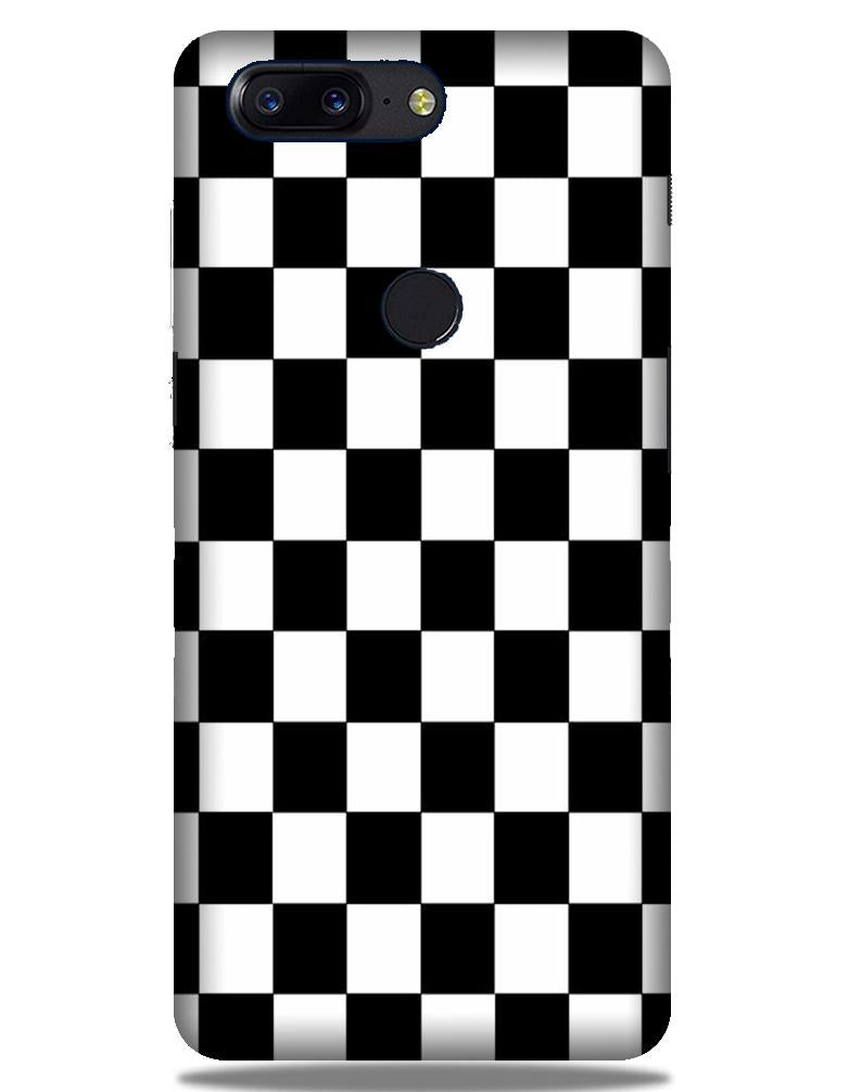 Black White Boxes Mobile Back Case for OnePlus 5T   (Design - 372)