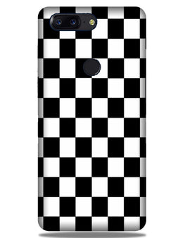 Black White Boxes Mobile Back Case for OnePlus 5T (Design - 372)
