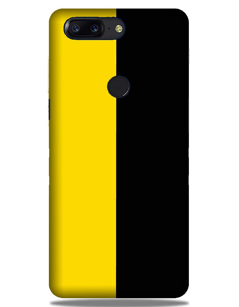 Black Yellow Pattern Mobile Back Case for OnePlus 5T   (Design - 397)