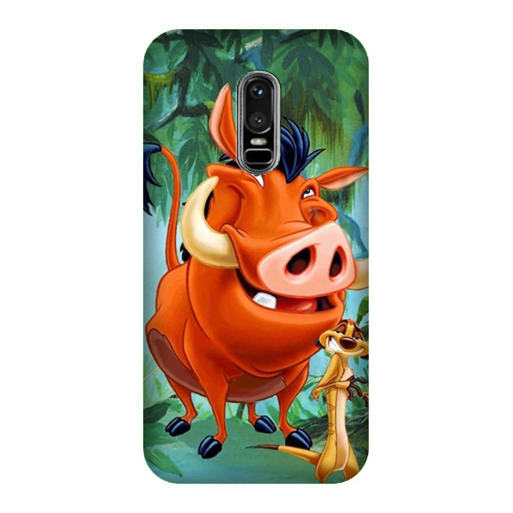 Timon and Pumbaa Mobile Back Case for OnePlus 6 (Design - 305)