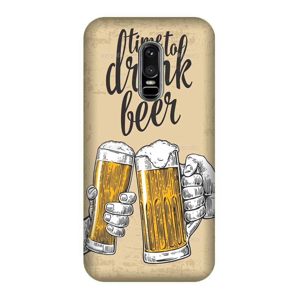 Drink Beer Mobile Back Case for OnePlus 6 (Design - 328)