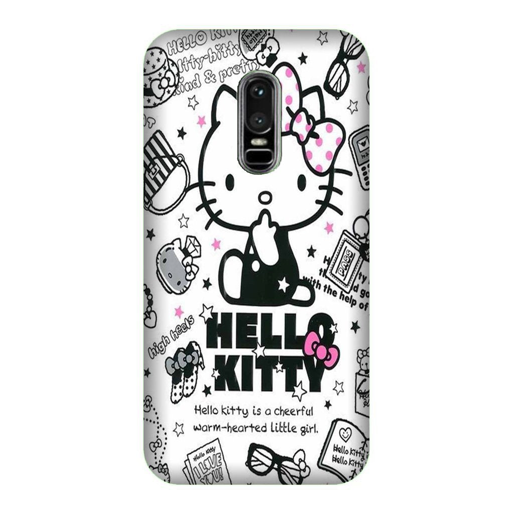 Hello Kitty Mobile Back Case for OnePlus 6 (Design - 361)
