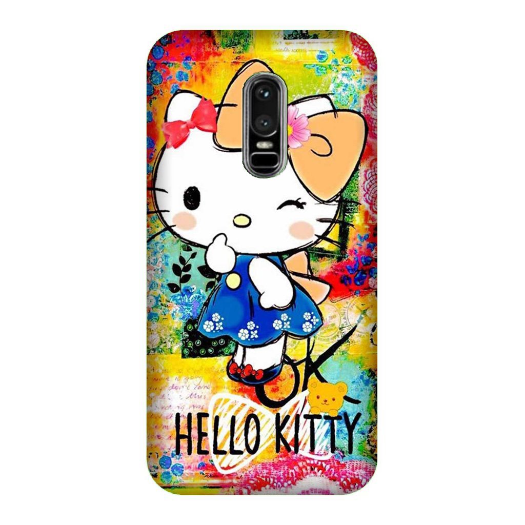Hello Kitty Mobile Back Case for OnePlus 6 (Design - 362)
