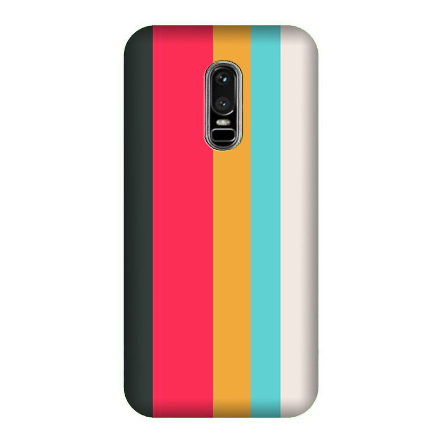 Color Pattern Mobile Back Case for OnePlus 6   (Design - 369)