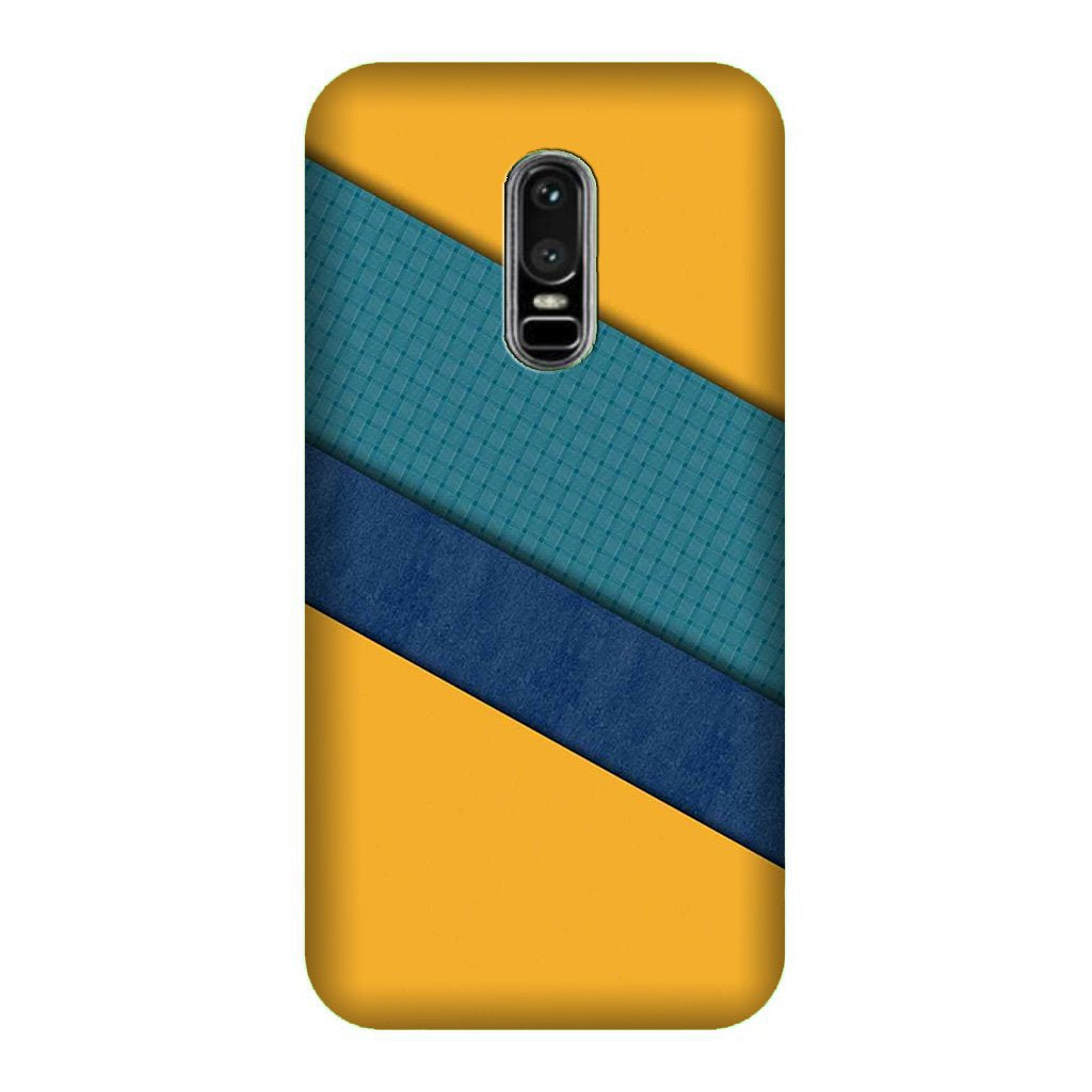 Diagonal Pattern Mobile Back Case for OnePlus 6 (Design - 370)