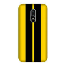 Black Yellow Pattern Mobile Back Case for OnePlus 6   (Design - 377)