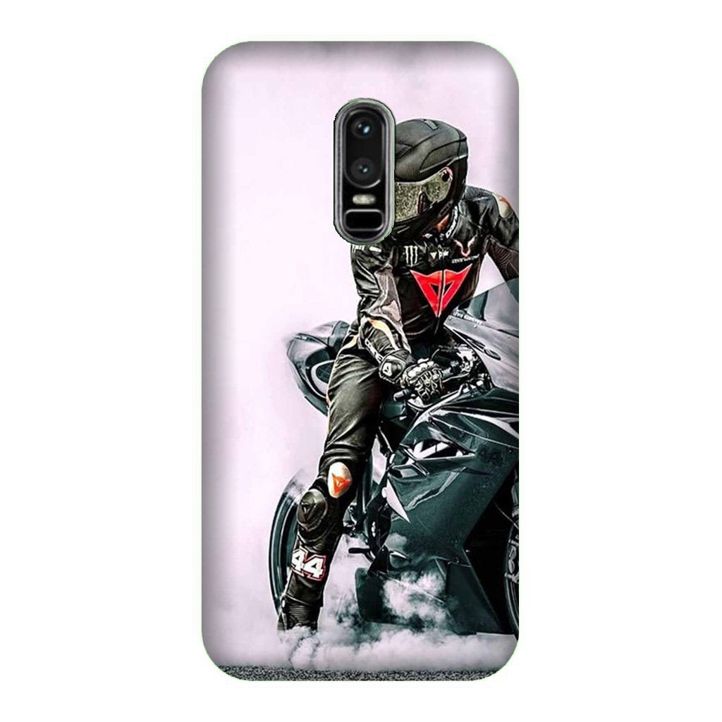 Biker Mobile Back Case for OnePlus 6   (Design - 383)
