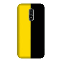 Black Yellow Pattern Mobile Back Case for OnePlus 6   (Design - 397)