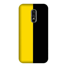 Black Yellow Pattern Mobile Back Case for OnePlus 6 (Design - 397)