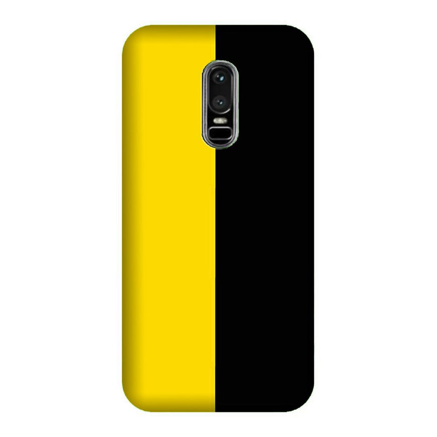 Black Yellow Pattern Mobile Back Case for OnePlus 6   (Design - 397)