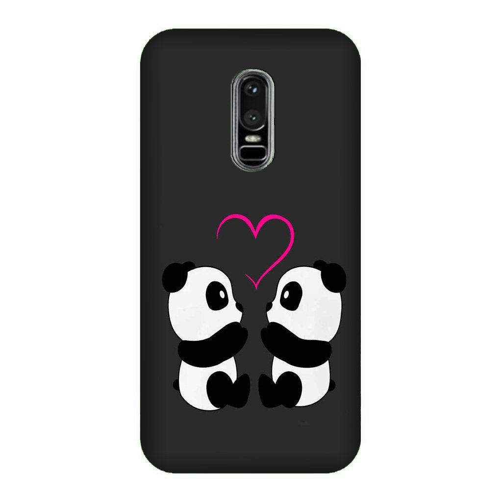 Panda Love Mobile Back Case for OnePlus 6 (Design - 398)