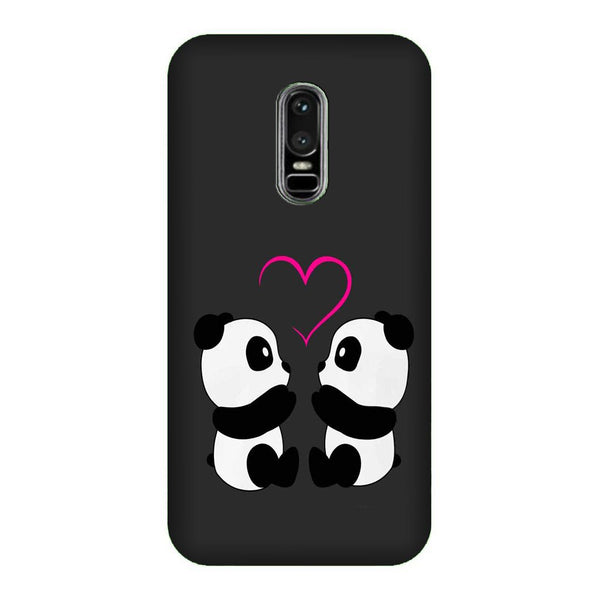Panda Love Mobile Back Case for OnePlus 6   (Design - 398)