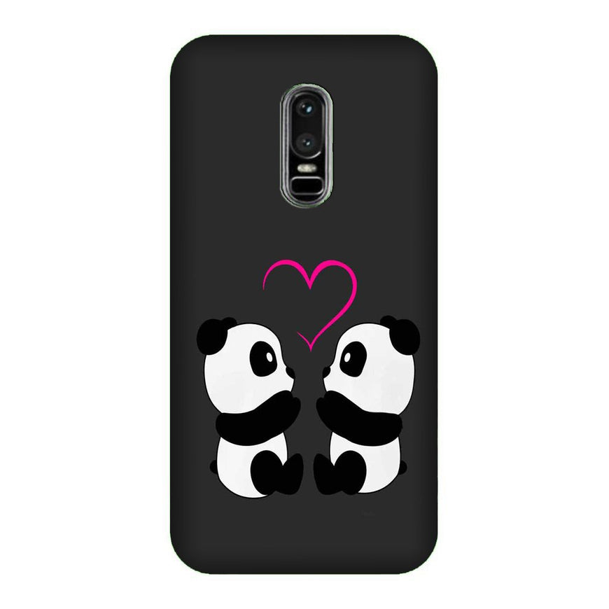 Panda Love Mobile Back Case for OnePlus 6   (Design - 398)