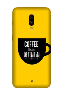 Coffee Optimism Mobile Back Case for OnePlus 7  (Design - 353)