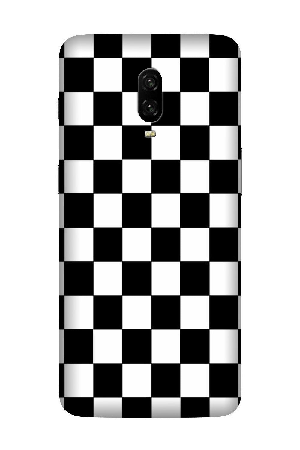 Black White Boxes Mobile Back Case for OnePlus 6T(Design - 372)