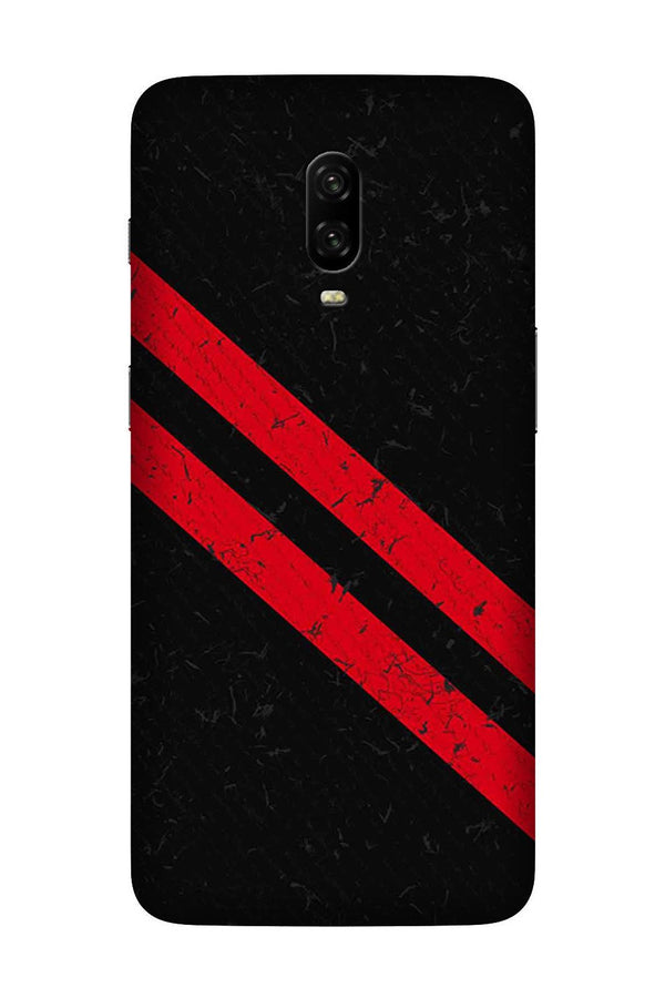 Black Red Pattern Mobile Back Case for OnePlus 6T  (Design - 373)