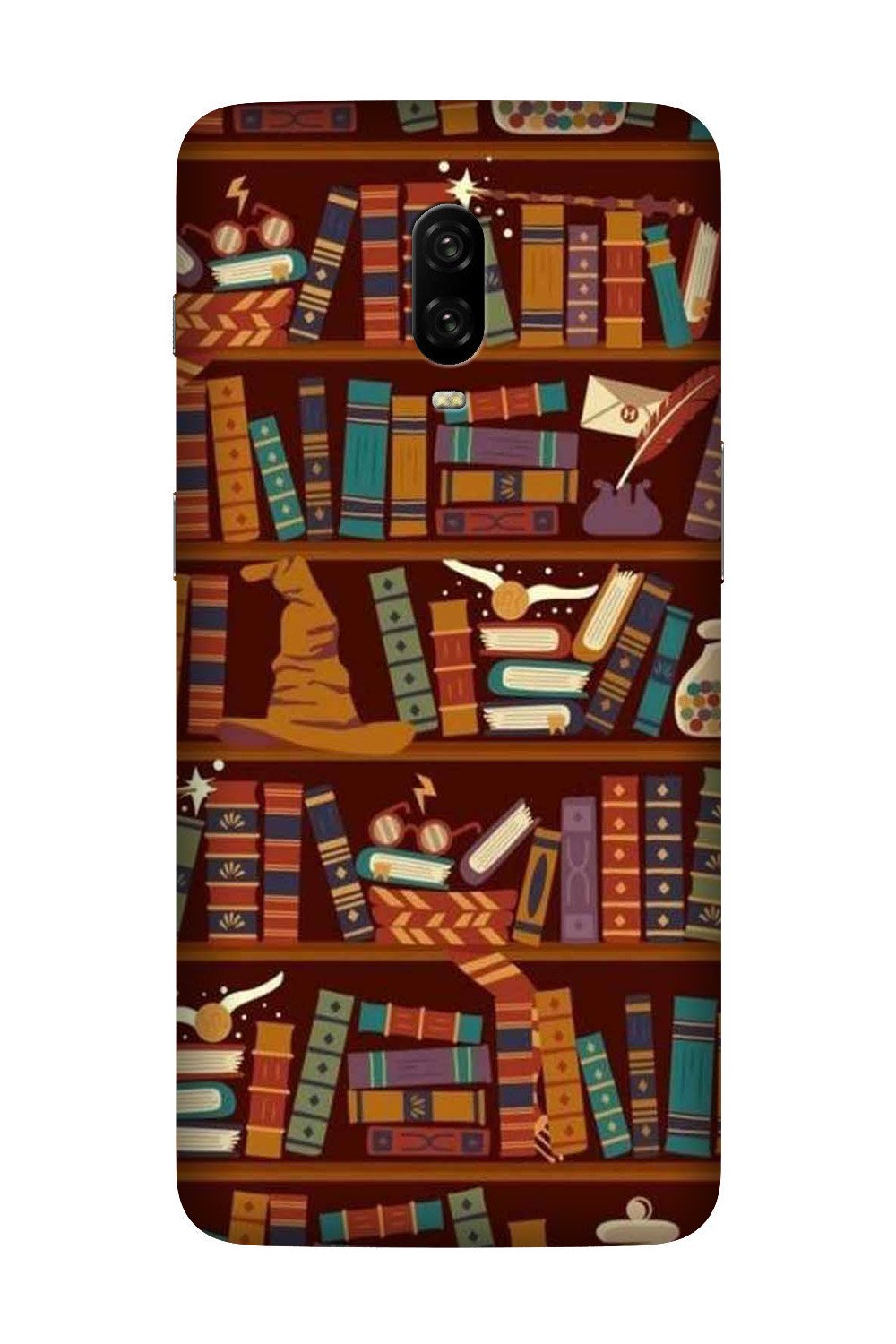 Book Shelf Mobile Back Case for OnePlus 6T(Design - 390)