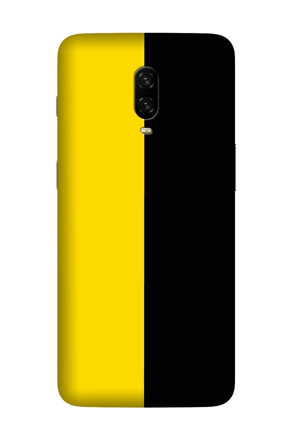 Black Yellow Pattern Mobile Back Case for OnePlus 6T  (Design - 397)