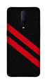 Black Red Pattern Mobile Back Case for OnePlus 7 Pro (Design - 373)