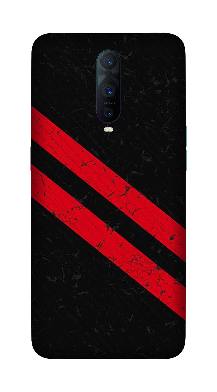 Black Red Pattern Mobile Back Case for OnePlus 7 Pro (Design - 373)