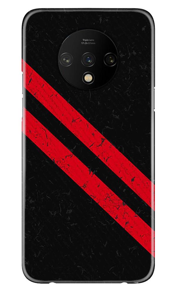 Black Red Pattern Mobile Back Case for OnePlus 7T  (Design - 373)