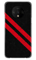 Black Red Pattern Mobile Back Case for OnePlus 7T  (Design - 373)