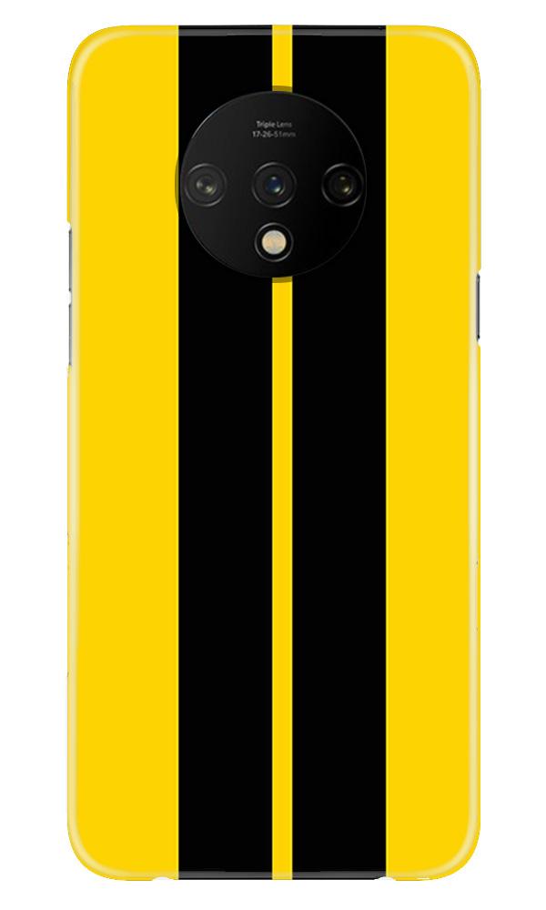 Black Yellow Pattern Mobile Back Case for OnePlus 7T  (Design - 377)