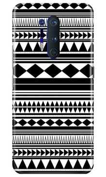 Black white Pattern Mobile Back Case for OnePlus 8 Pro (Design - 5)