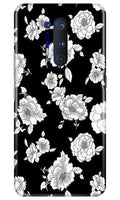White flowers Black Background Case for OnePlus 8 Pro