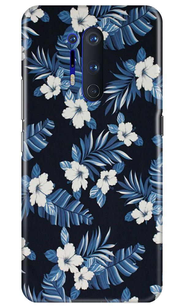 White flowers Blue Background2 Case for OnePlus 8 Pro