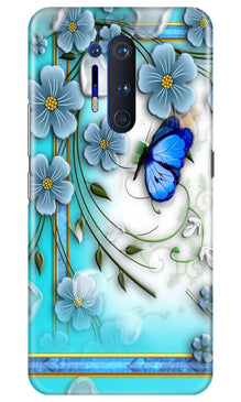Blue Butterfly Mobile Back Case for OnePlus 8 Pro (Design - 21)