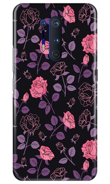 Rose Black Background Mobile Back Case for OnePlus 8 Pro (Design - 27)