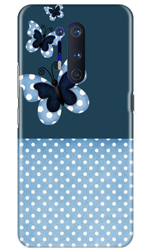 White dots Butterfly Mobile Back Case for OnePlus 8 Pro (Design - 31)