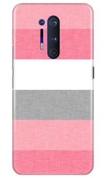 Pink white pattern Mobile Back Case for OnePlus 8 Pro (Design - 55)