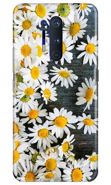 White flowers2 Mobile Back Case for OnePlus 8 Pro (Design - 62)