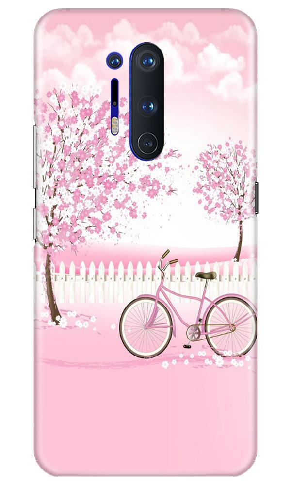 Pink Flowers Cycle Case for OnePlus 8 Pro  (Design - 102)