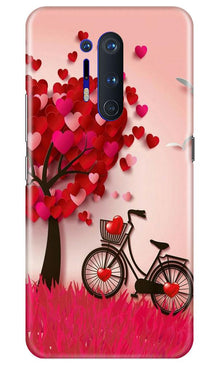Red Heart Cycle Mobile Back Case for OnePlus 8 Pro (Design - 222)